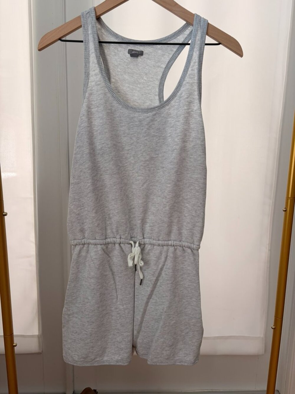 Aerie Gray Racerback Drawstring Romper Size Small Lounge Casual